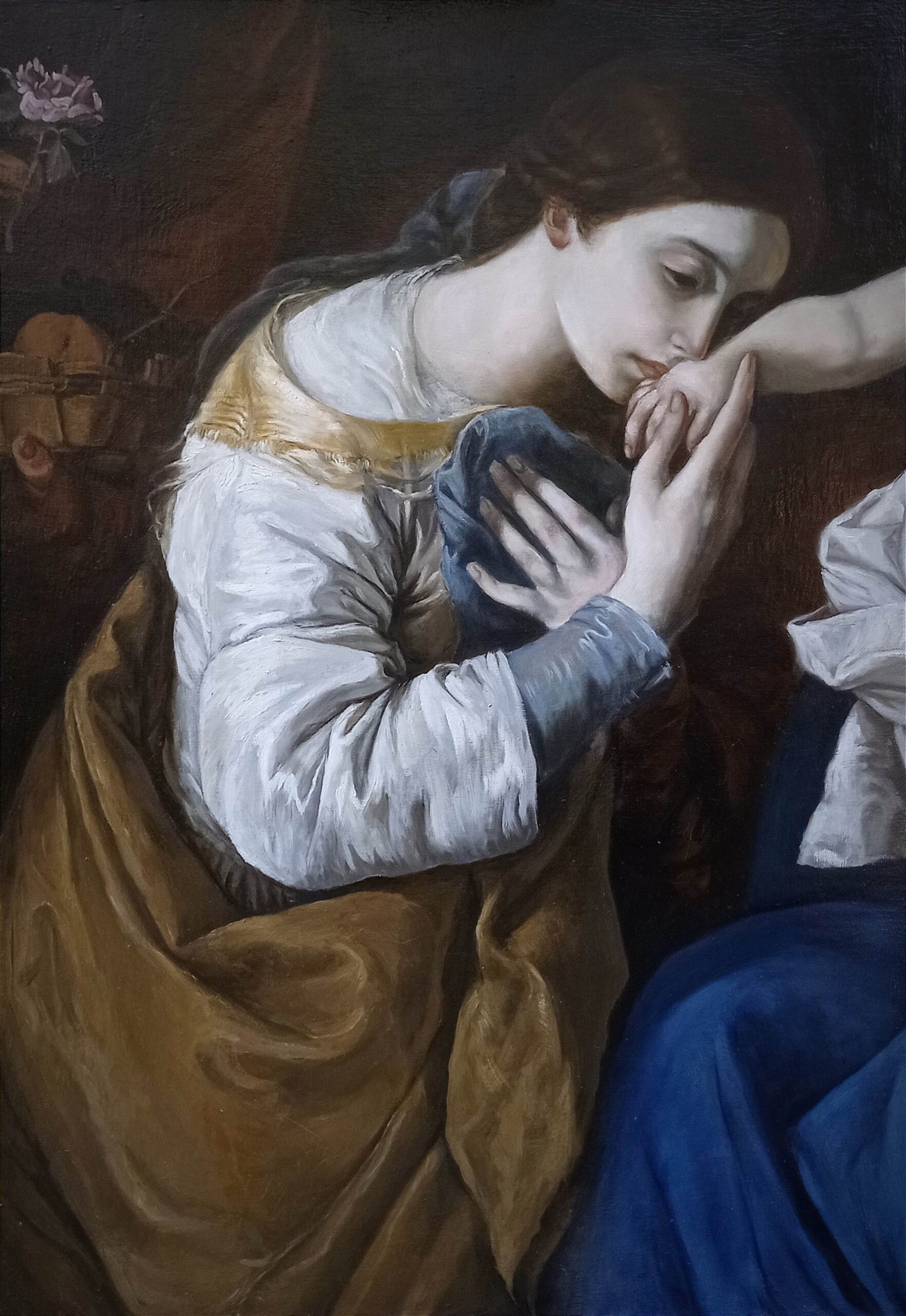 Jusepe de Ribera után: A Szent Család Szent Annával és Alexandriai Katalinnal (részlet)