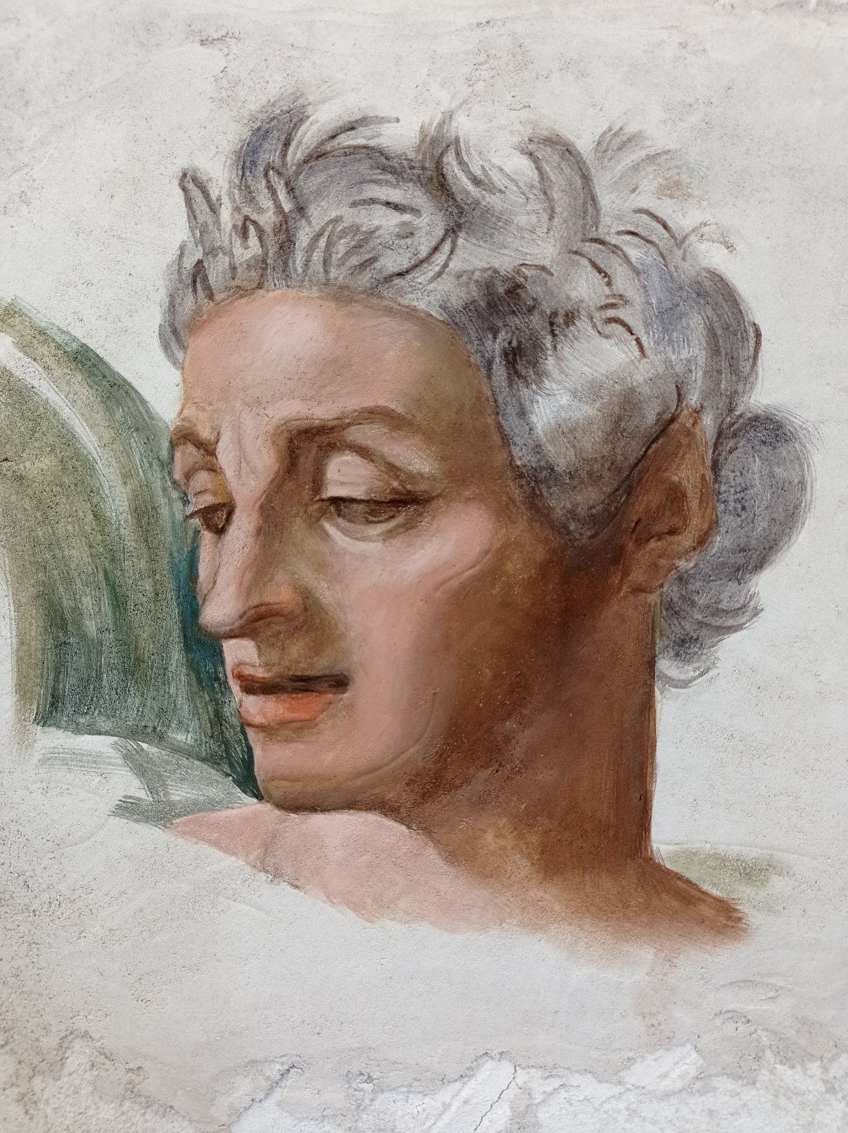 Michelangelo Buonarroti után: Ézsaiás próféta (részlet)