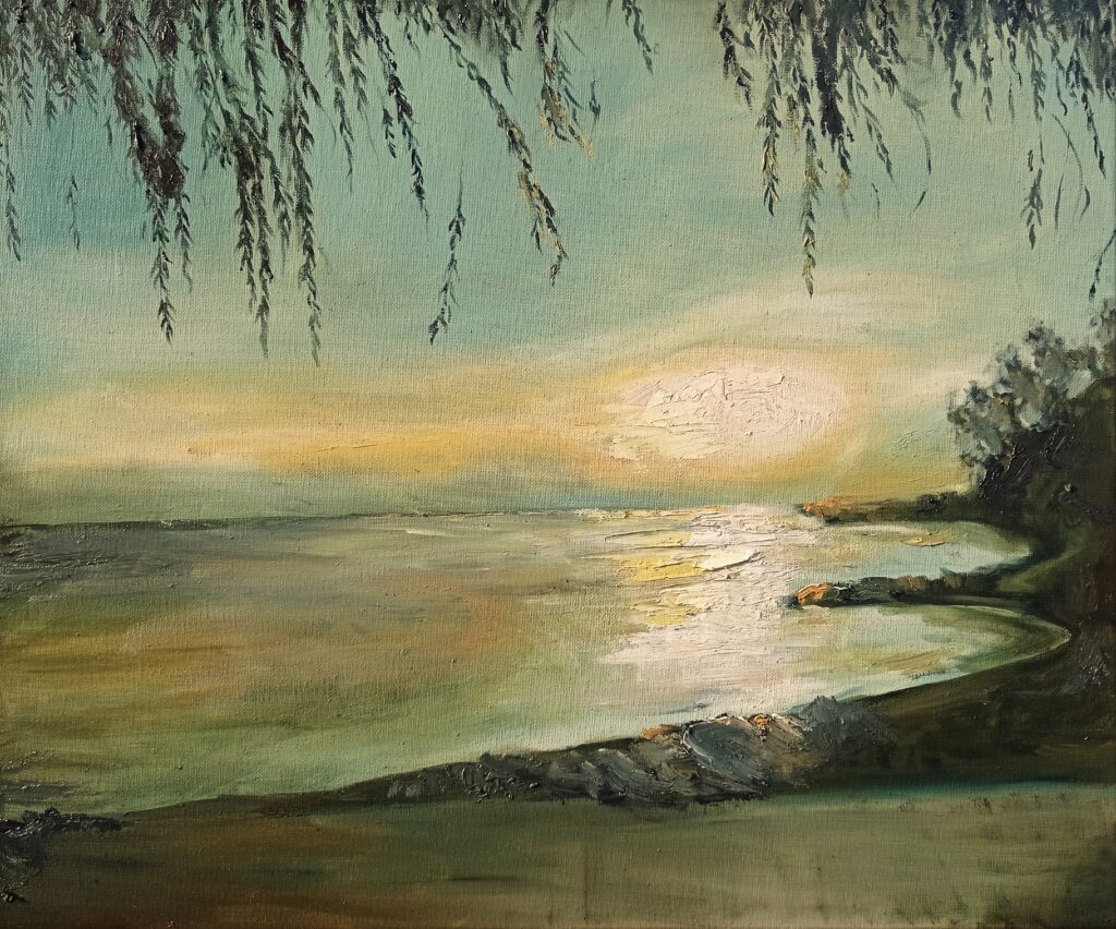 Balatonakali 2025 olaj, vászon 50x60 cm olajfestmény, kép, tájkép, zsofineart, festmény